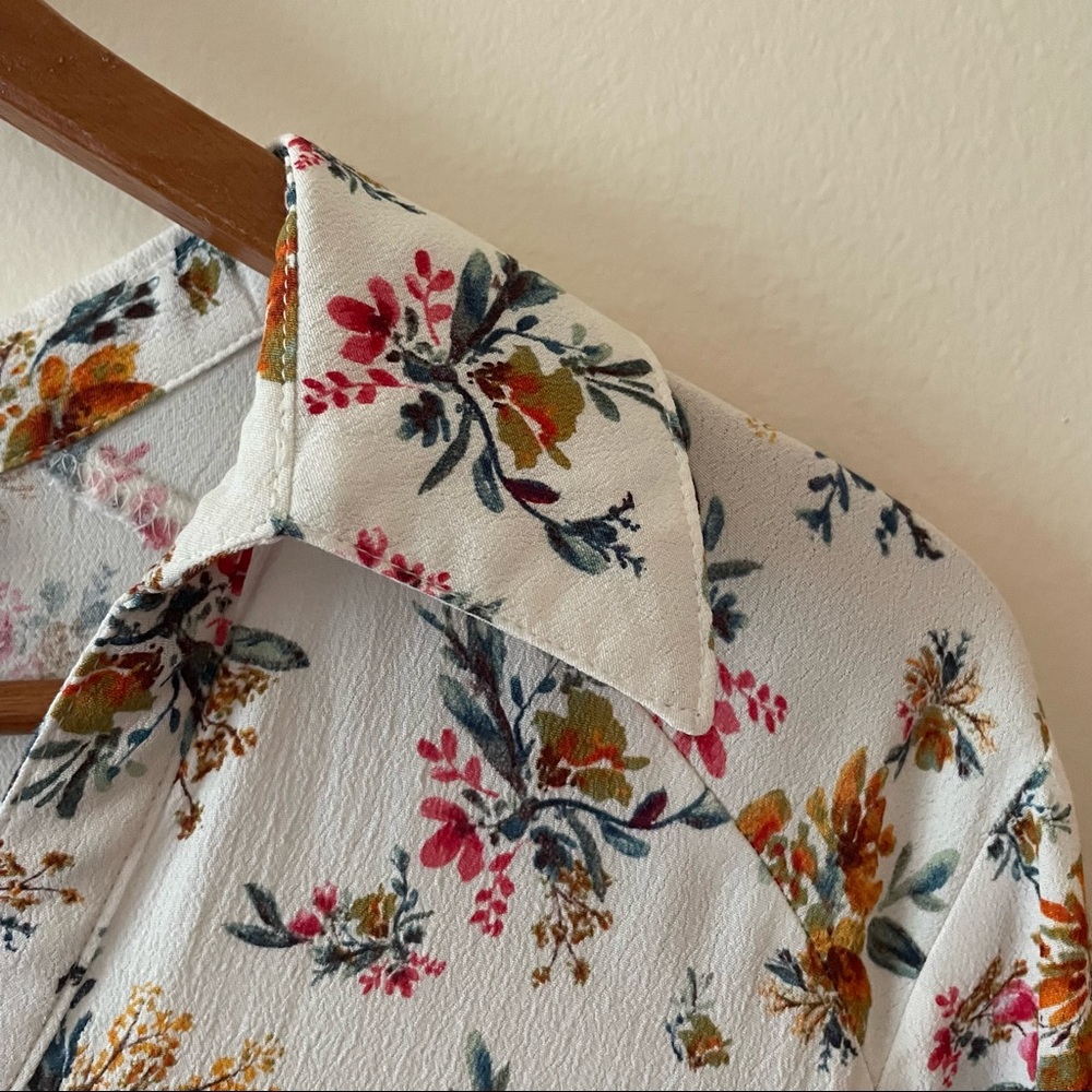 Zara Basic Collection Floral Button Blouse - image 3